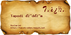 Tapodi Ádám névjegykártya