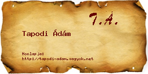 Tapodi Ádám névjegykártya